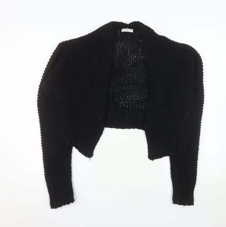 Cotton On Women's Black Chunky Knit Shrug Jumper Size M