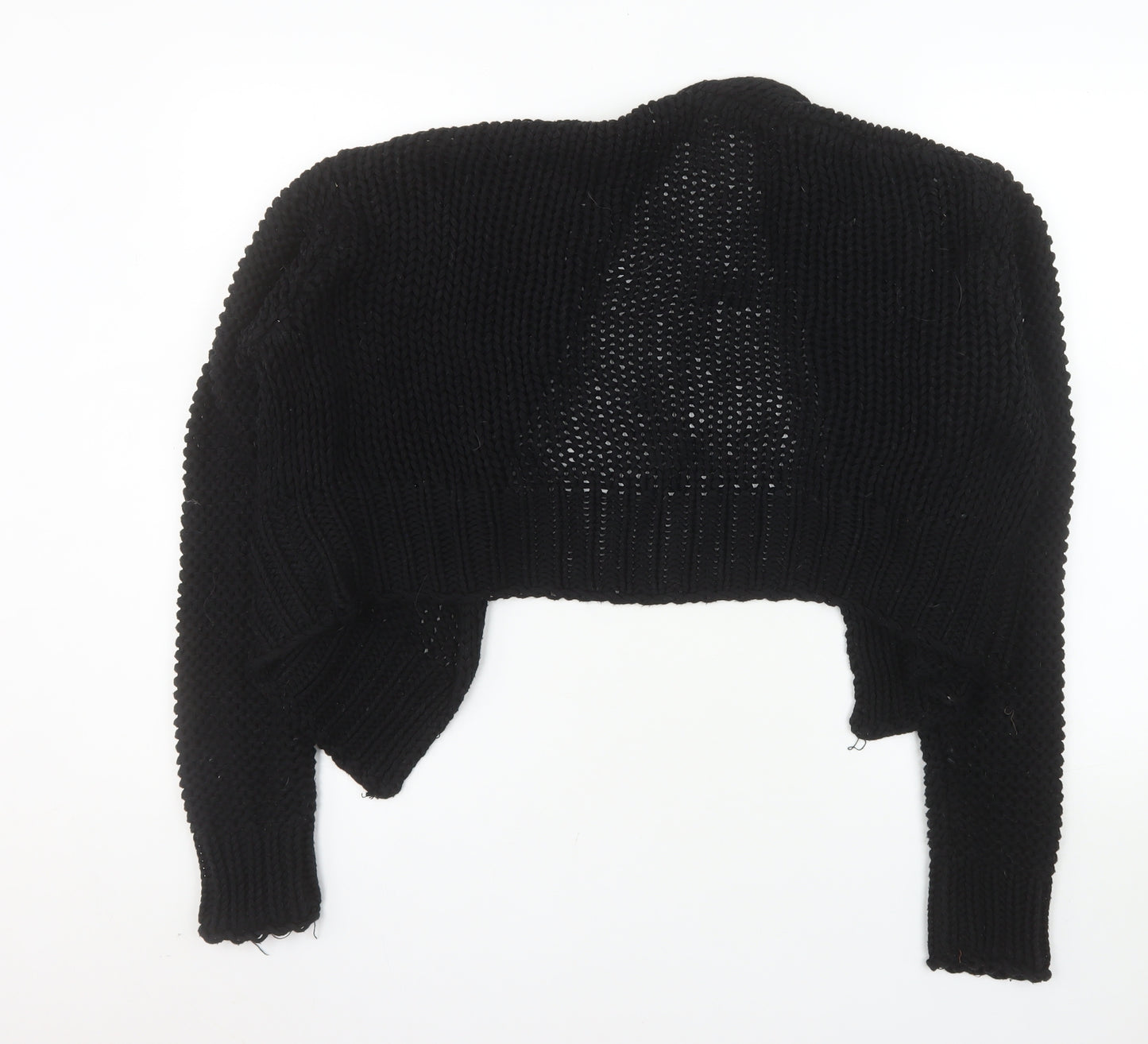 Cotton On Women's Black Chunky Knit Shrug Jumper Size M