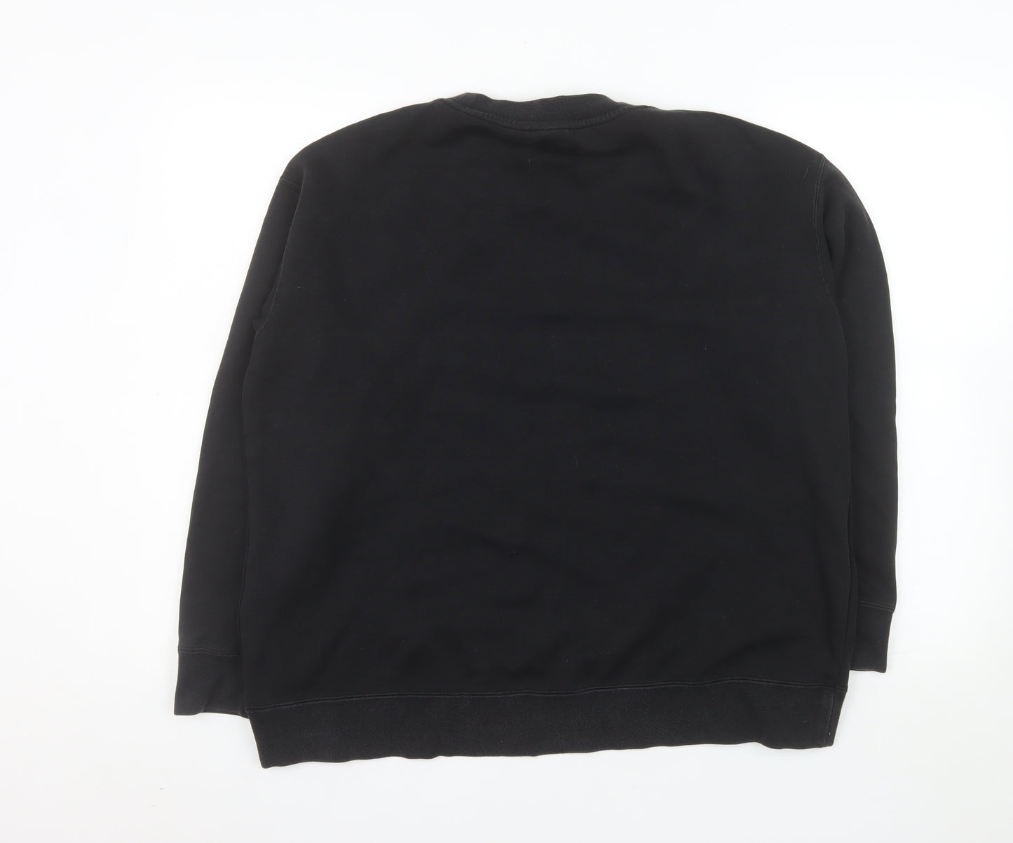 Adidas Womens Black Crew Neck Long Sleeve Pullover Sweatshirt Size 14