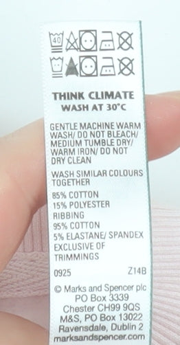 Marks and Spencer Women Pink Crew Neck Pullover Sweatshirt Medium