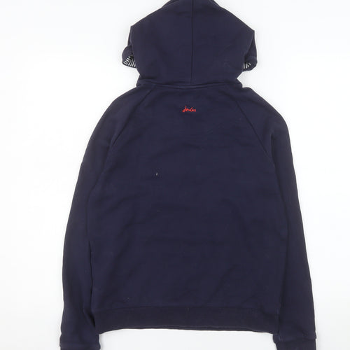 Joules Women's Navy Hoodie UK 6 Pullover Cotton Blend Lined