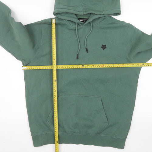 Fox Men's Green Pullover Hoodie Medium Graphic Fleece Sweatshirt