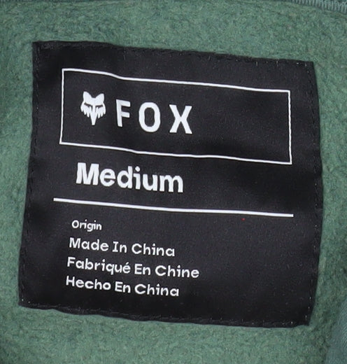 Fox Men's Green Pullover Hoodie Medium Graphic Fleece Sweatshirt