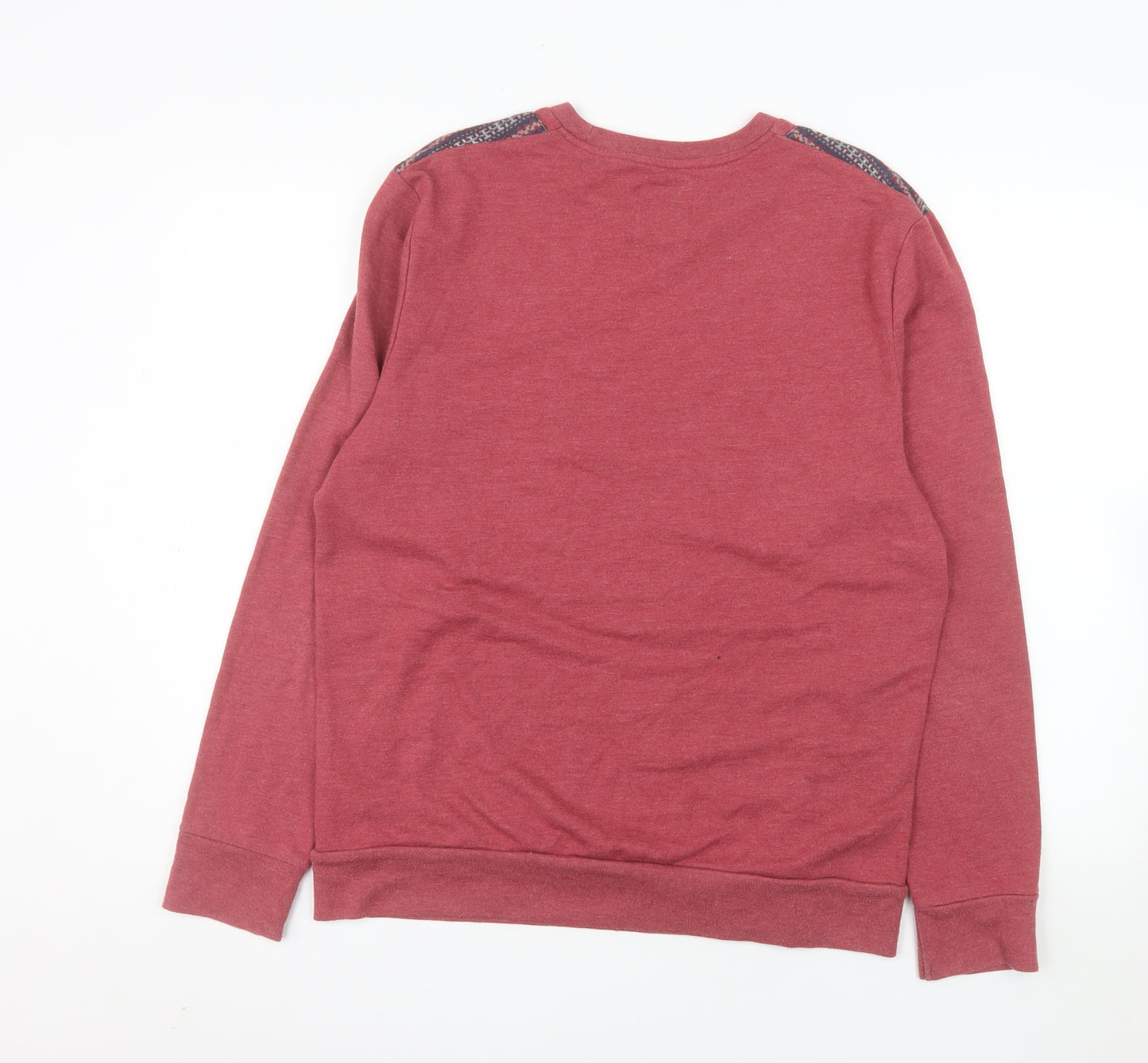 Burton Mens Red Fair Isle Shoulder Crew Neck Sweatshirt Size L