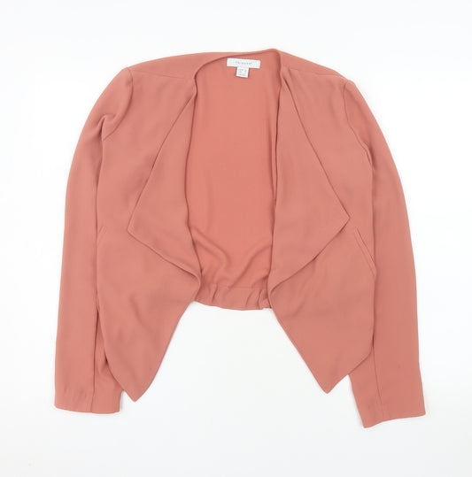 Primark Women’s Pink Cropped Blazer Size 10 Lightweight Shawl Collar Jacket