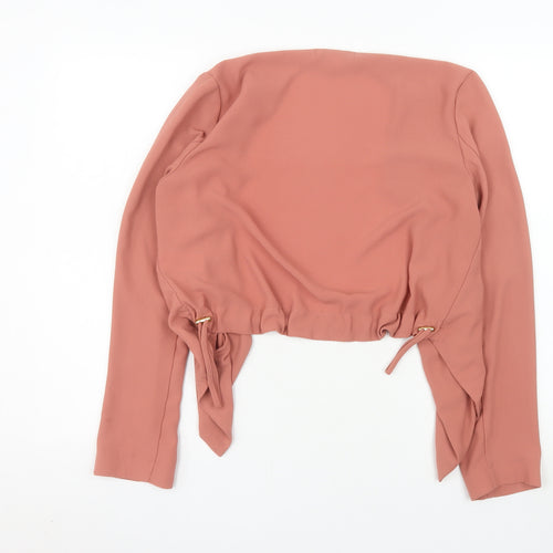Primark Women’s Pink Cropped Blazer Size 10 Lightweight Shawl Collar Jacket