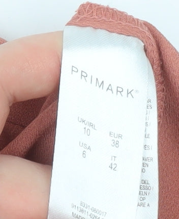 Primark Women’s Pink Cropped Blazer Size 10 Lightweight Shawl Collar Jacket