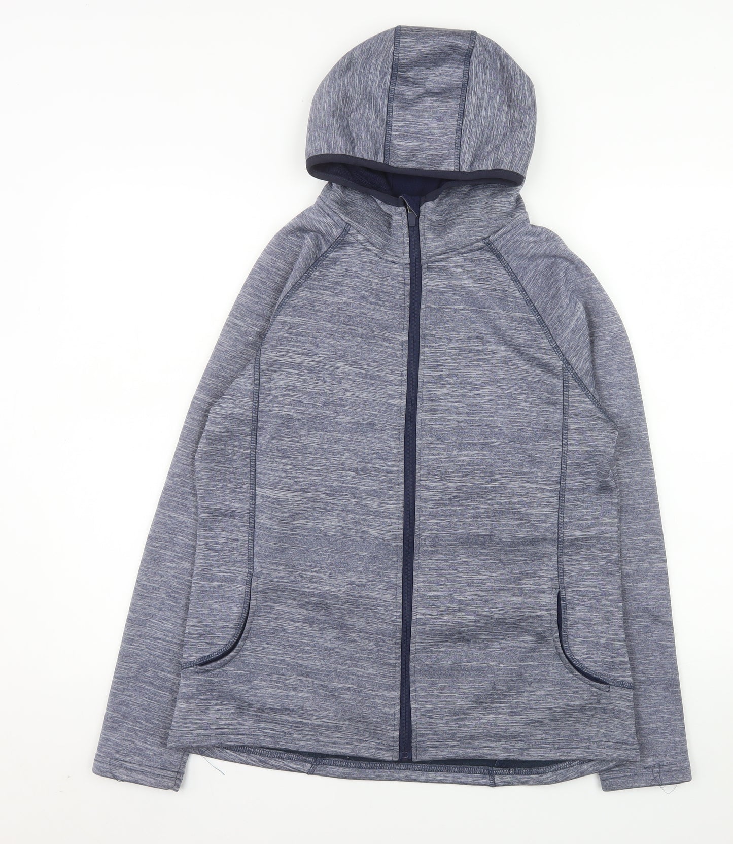 Zakti Women's Blue Hooded Full Zip Fleece Jacket UK 14