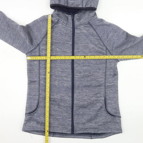 Zakti Women's Blue Hooded Full Zip Fleece Jacket UK 14