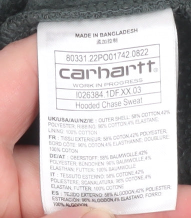Carhartt WIP Men's Green XL Pullover Hoodie Cotton Blend