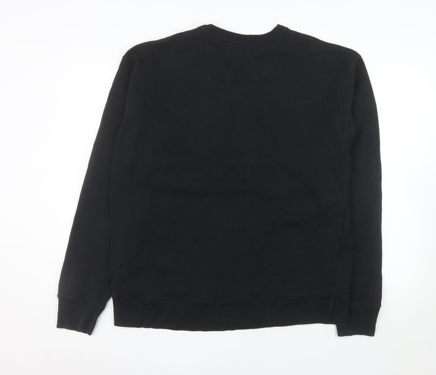 Champion Men's Black Pullover Sweatshirt L Logo Crew Neck Fleece