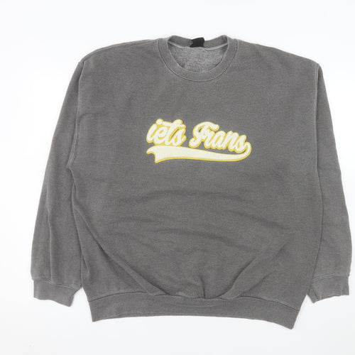 iets frans Men’s Grey Graphic Pullover Sweatshirt Size L