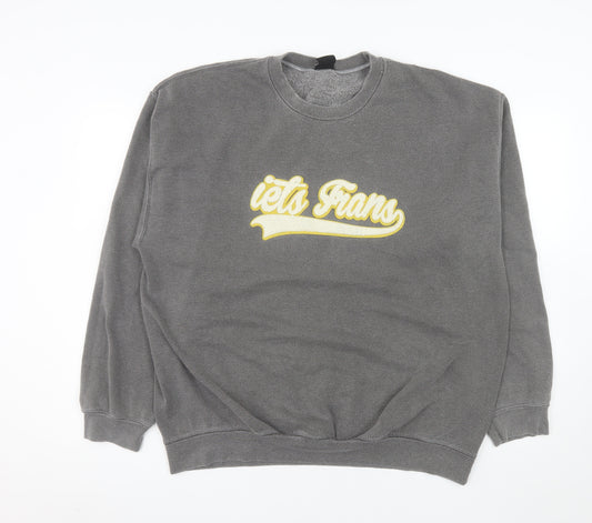 iets frans Men’s Grey Graphic Pullover Sweatshirt Size L