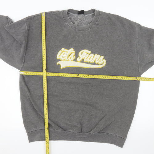 iets frans Men’s Grey Graphic Pullover Sweatshirt Size L