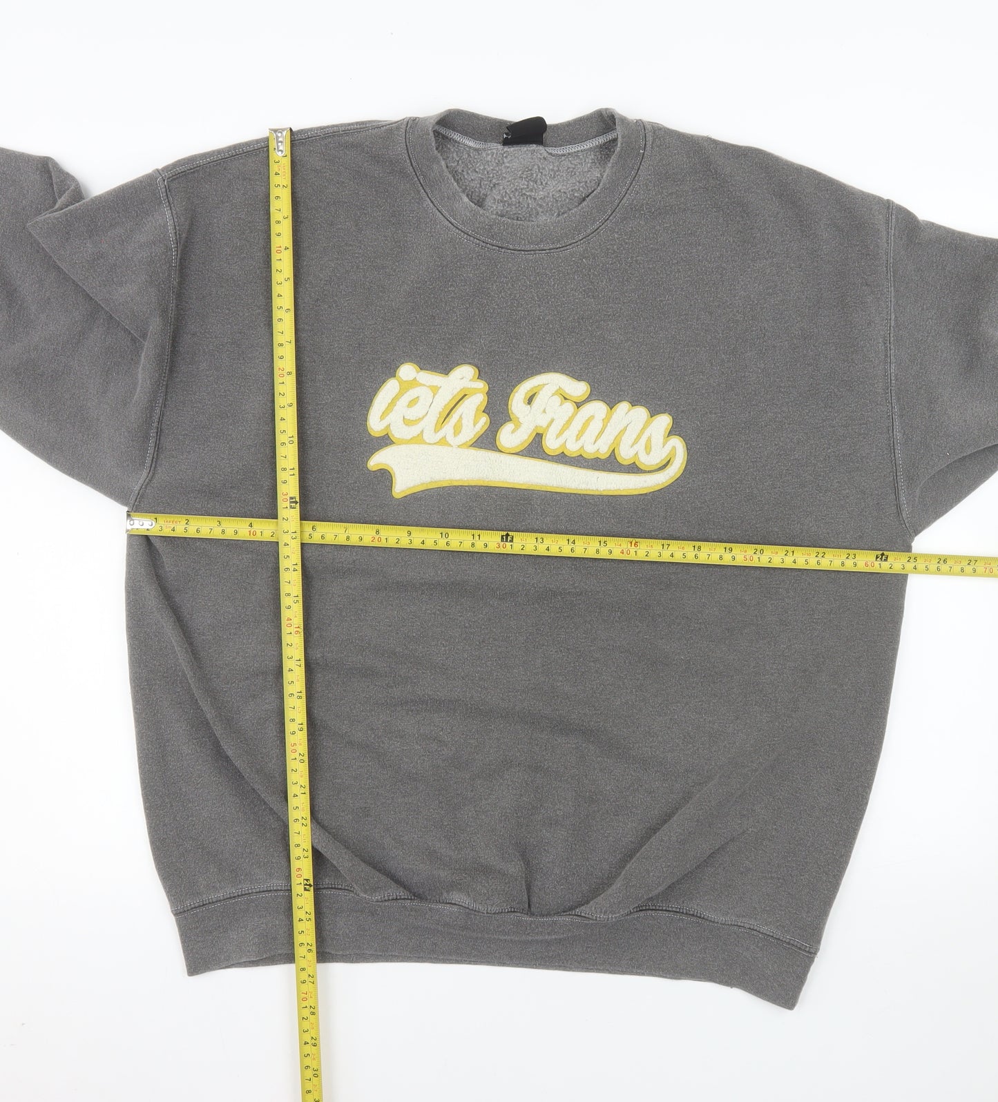 iets frans Men’s Grey Graphic Pullover Sweatshirt Size L