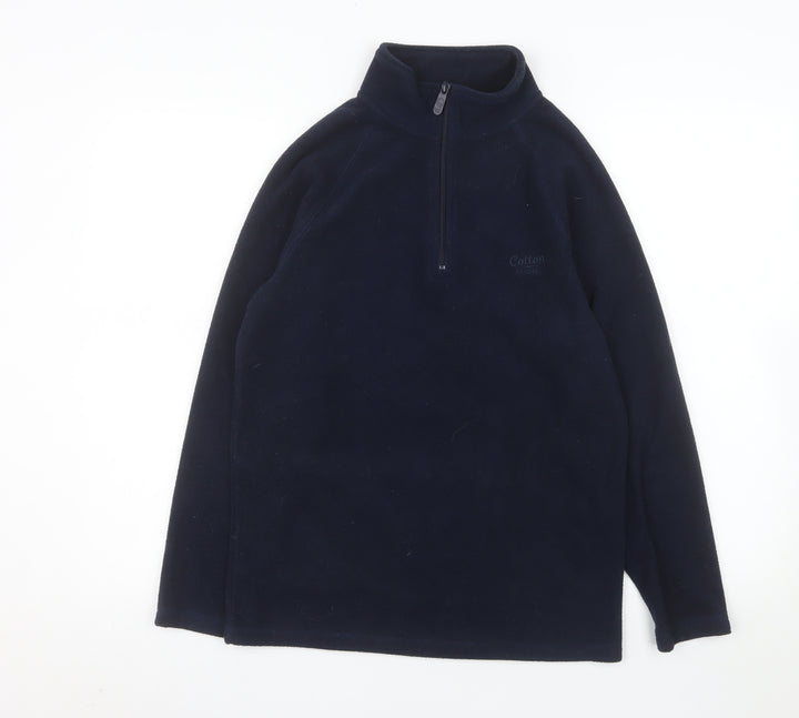 Cotton Traders Men’s XS Navy Fleece 1/4 Zip Pullover Sweatshirt