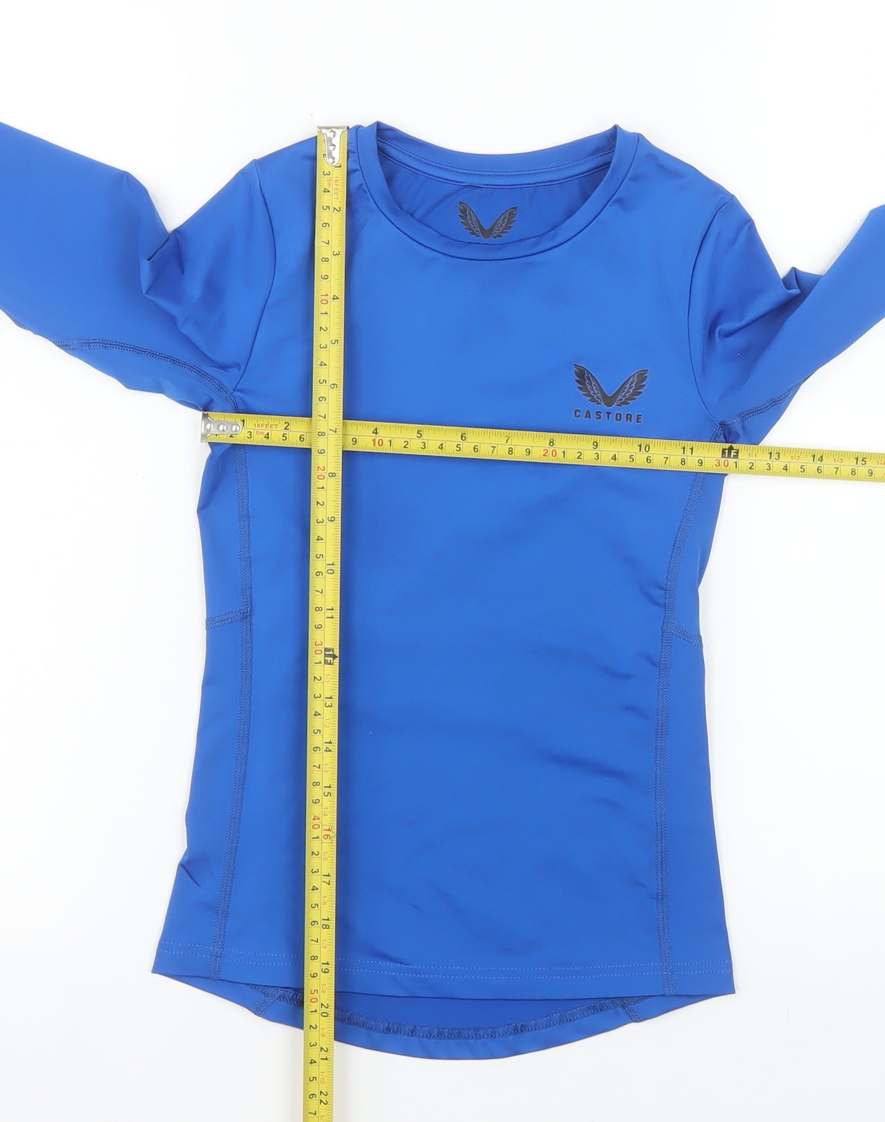 Castore Boys Blue Long Sleeve Athletic Top Size M Moisture Wicking