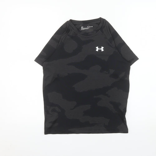 Under Armour Boys Black Camouflage Short Sleeve Sports T-Shirt M