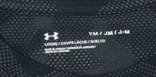 Under Armour Boys Black Camouflage Short Sleeve Sports T-Shirt M