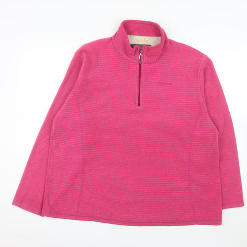 Regatta Womens Pink 1/2 Zip Pullover Fleece Sweatshirt UK 18