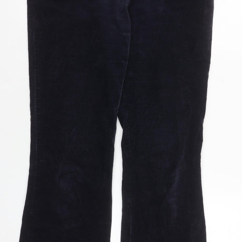 Marks and Spencer Women’s Blue Corduroy Straight Leg Trousers UK 12