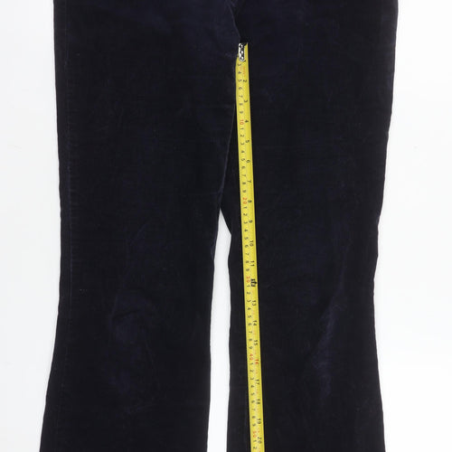 Marks and Spencer Women’s Blue Corduroy Straight Leg Trousers UK 12