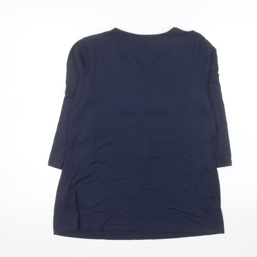 Soon Women's Blue Sequin V-Neck Tunic Top Size 14