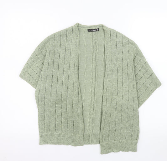 Dunnes Women Green Open-Knit Short Sleeve Cardigan M