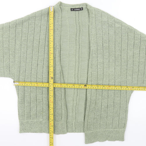 Dunnes Women Green Open-Knit Short Sleeve Cardigan M