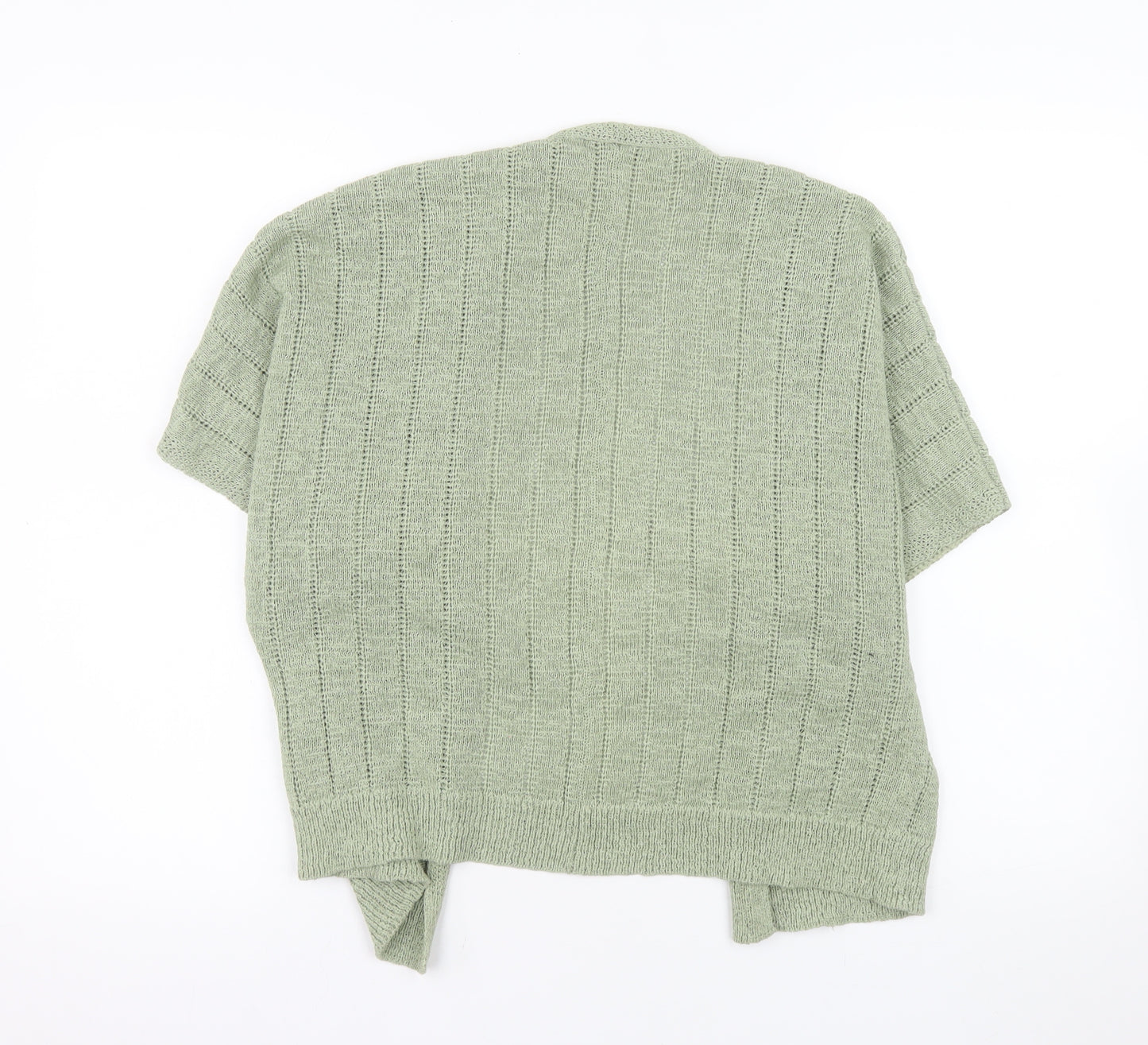 Dunnes Women Green Open-Knit Short Sleeve Cardigan M