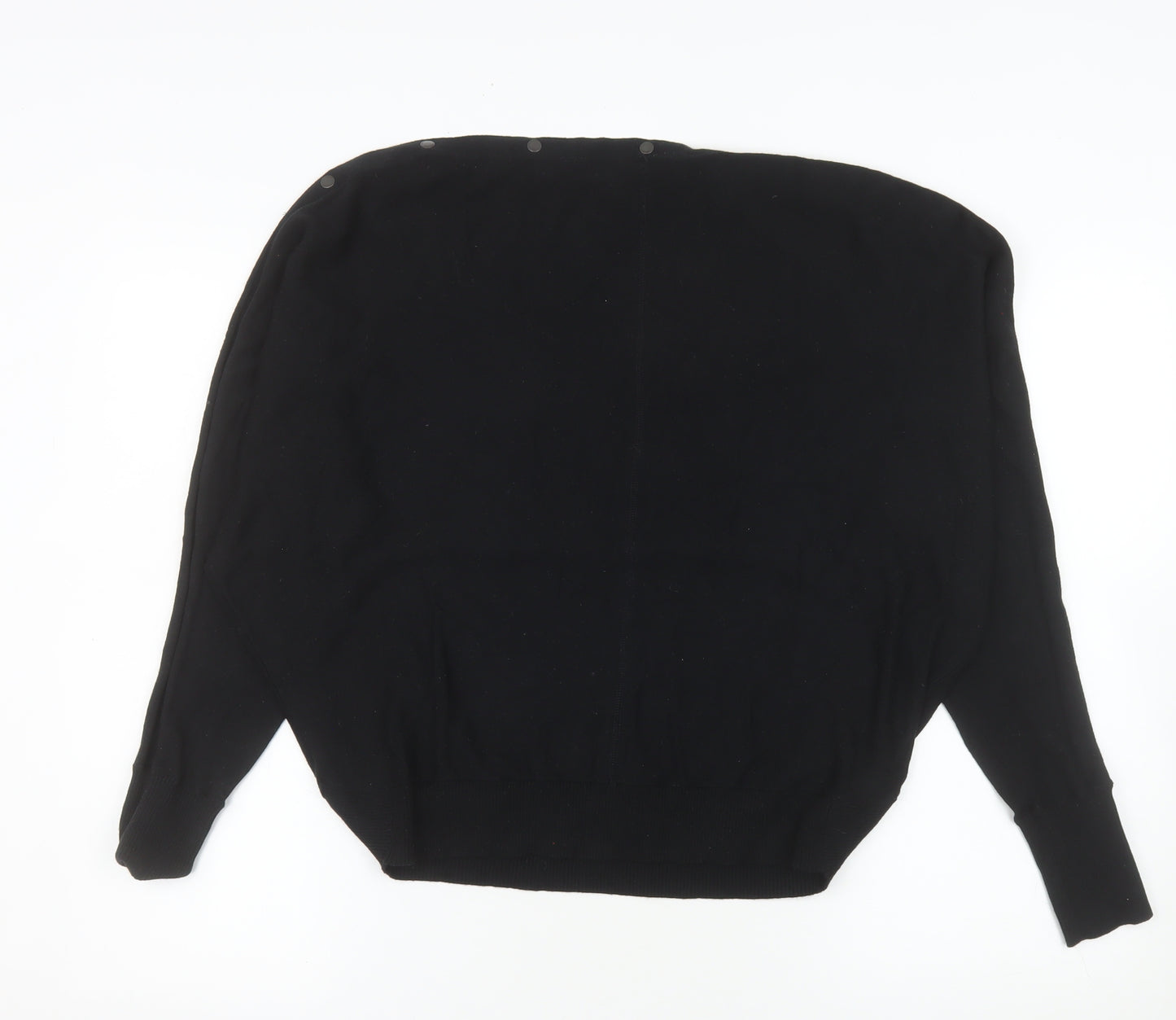 AllSaints Women Black Medium Pullover Sweatshirt Organic Cotton