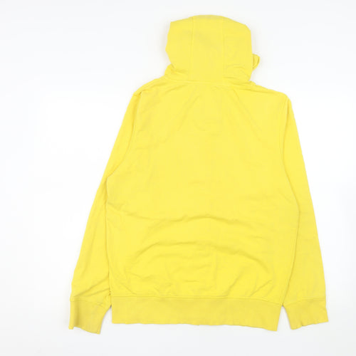Cotton & Silk Women Yellow Hooded Full Zip Jacket Size M