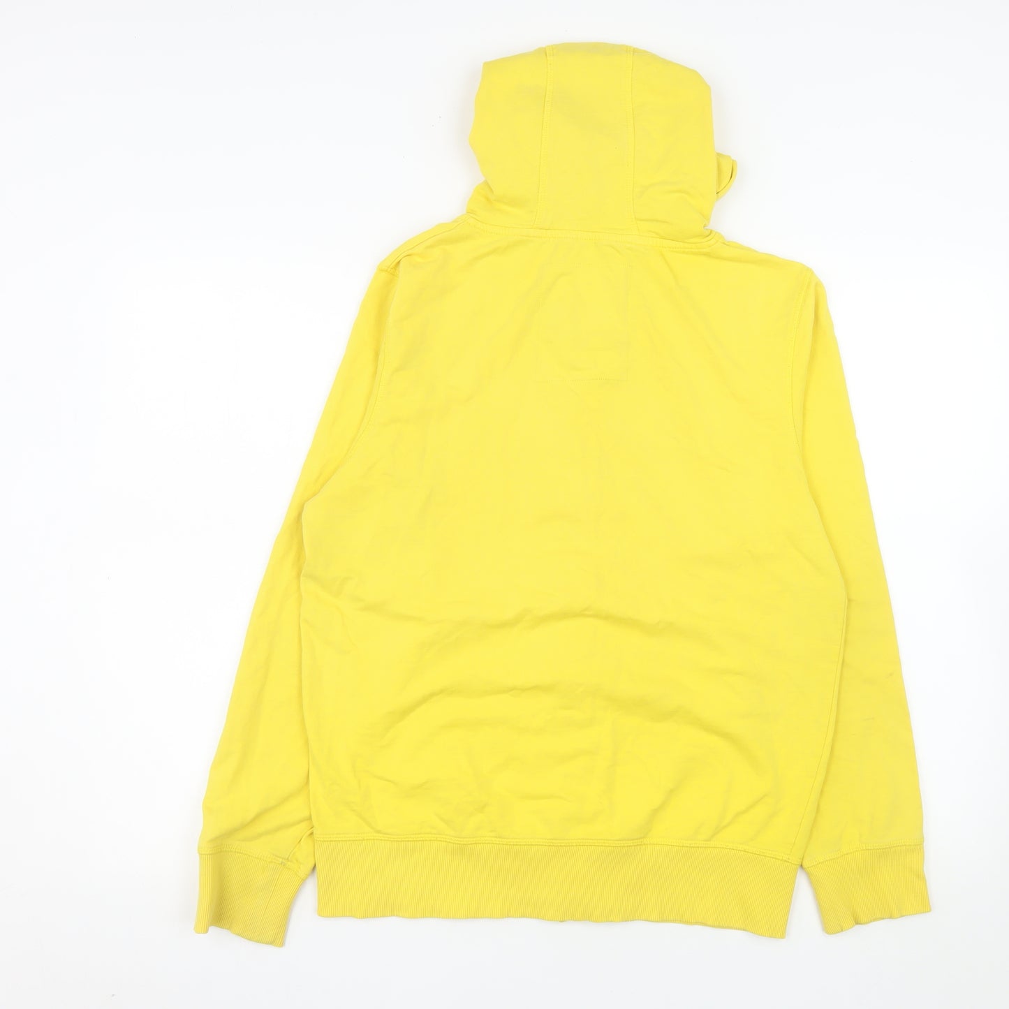 Cotton & Silk Women Yellow Hooded Full Zip Jacket Size M