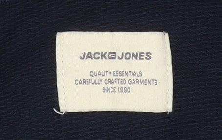 Jack & Jones Unisex Blue S Full Zip Hooded Cotton Jacket