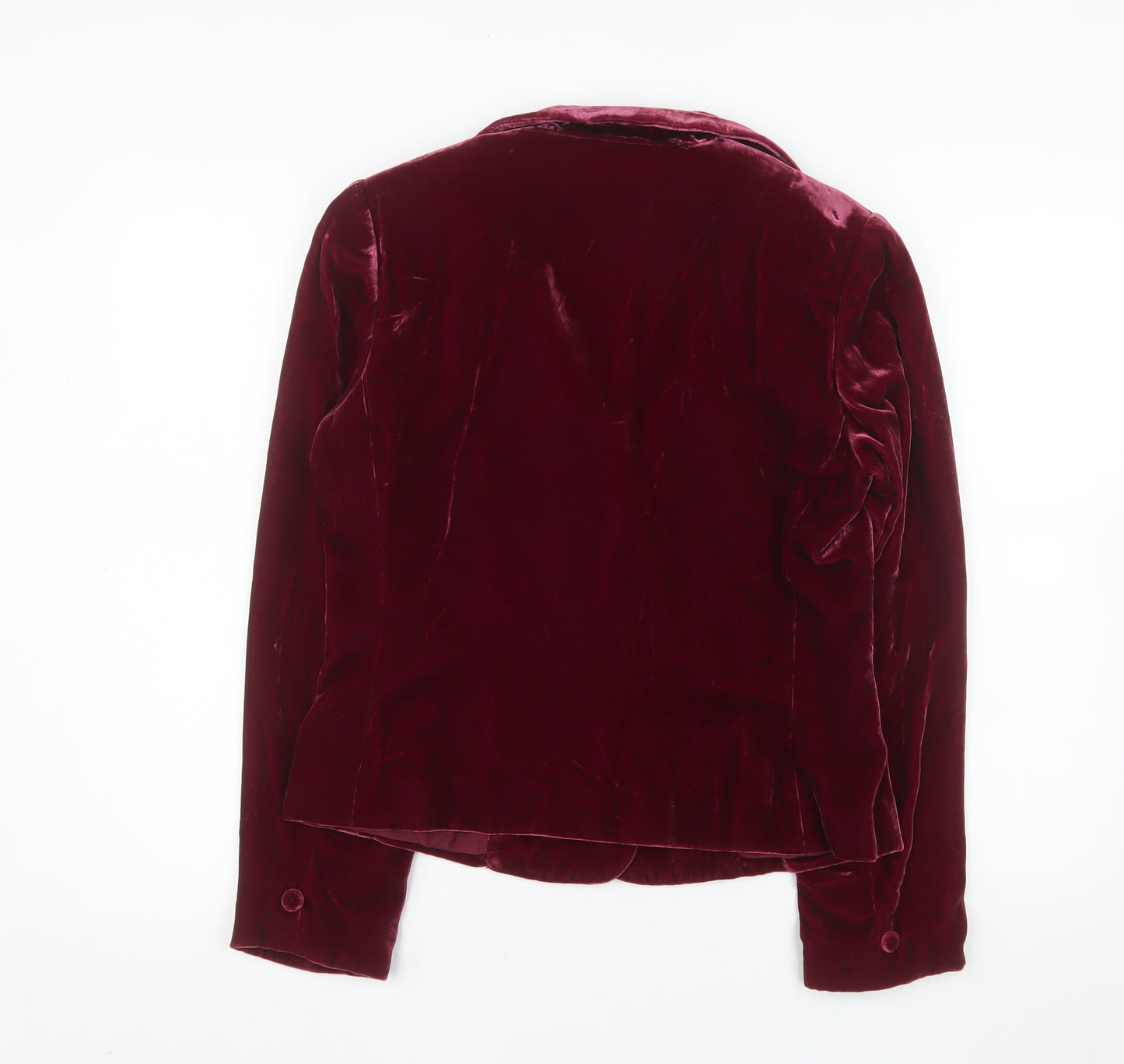 Rafaella Women's Red Velvet Blazer Size 8 Single Breasted Lined Jacket