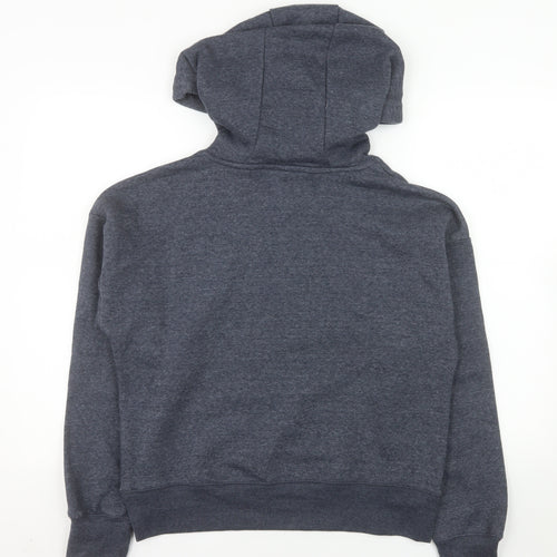 Bench Women's Grey Pullover Hoodie UK 12 Medium Embroidered Logo