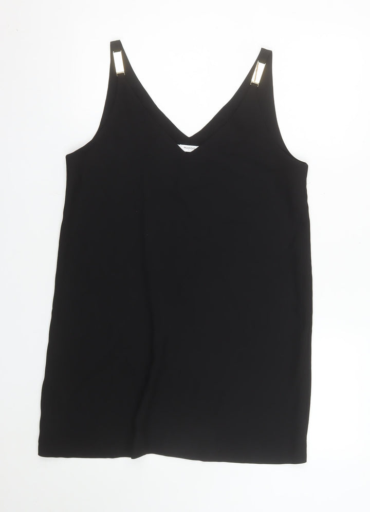 Mango Women’s Black V-Neck Camisole Tank Top Size 8