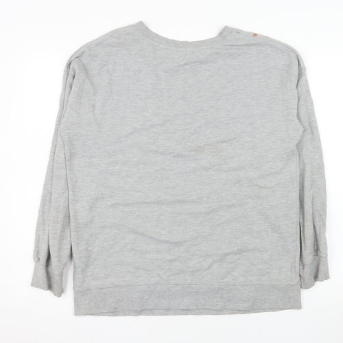Next Women Grey Star Print Pullover Sweatshirt M Cotton Blend