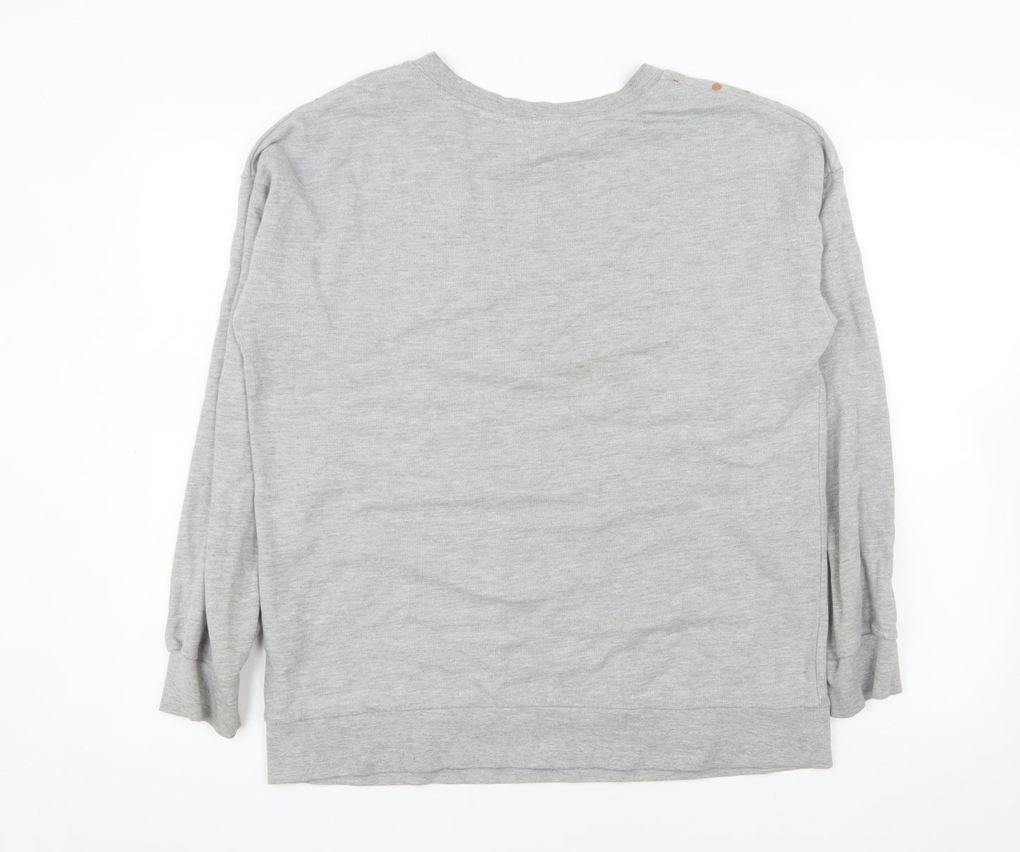 Next Women Grey Star Print Pullover Sweatshirt M Cotton Blend