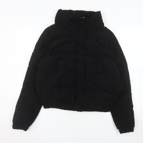 Brave Soul Women's Black Corduroy Cropped Puffer Jacket Size 12