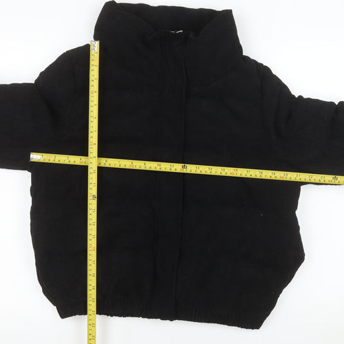 Brave Soul Women's Black Corduroy Cropped Puffer Jacket Size 12