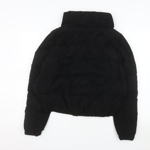 Brave Soul Women's Black Corduroy Cropped Puffer Jacket Size 12