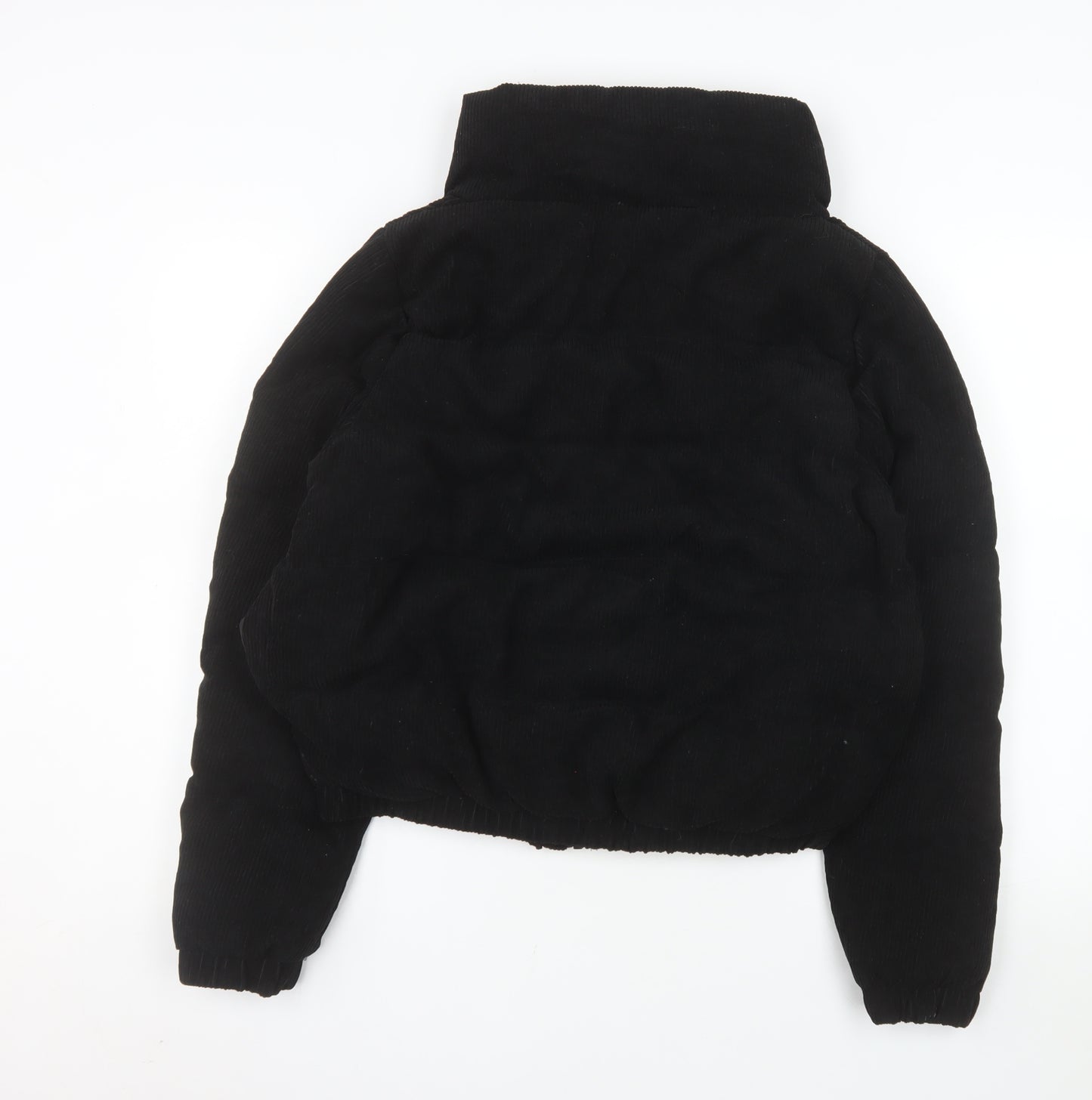 Brave Soul Women's Black Corduroy Cropped Puffer Jacket Size 12