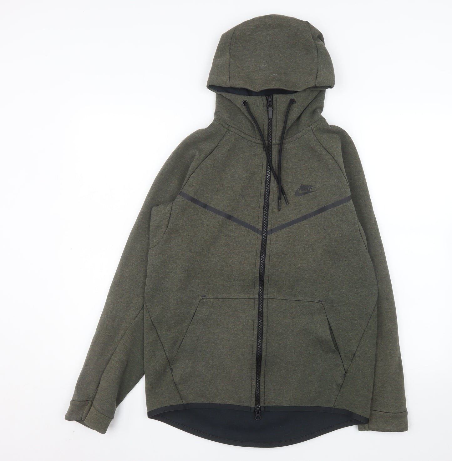 Nike Men’s Green Hooded Full Zip Jacket Size S Cotton Blend