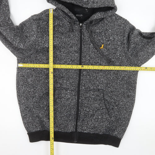 Brave Soul Men's Grey Fleece Hooded Bomber Jacket XL
