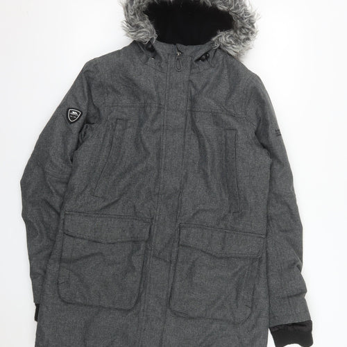 Trespass Men's Grey L Parka Coat Waterproof Hooded Winter Jacket
