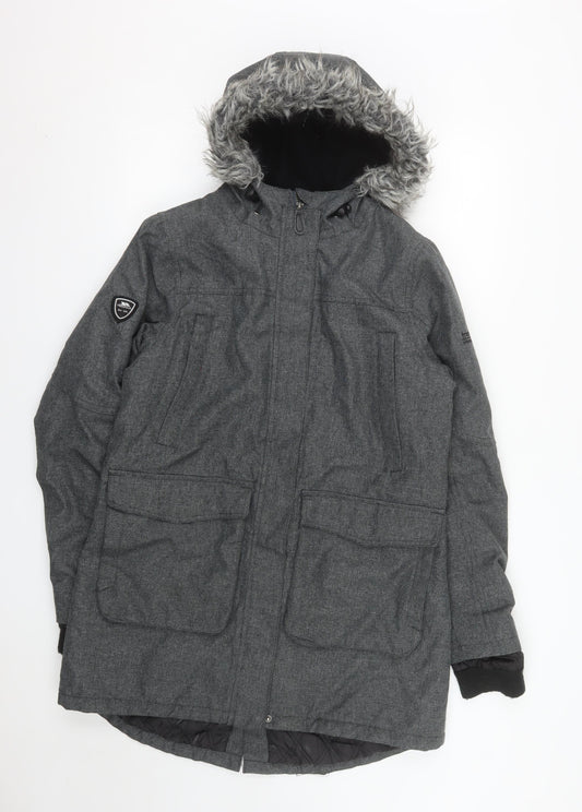 Trespass Men's Grey L Parka Coat Waterproof Hooded Winter Jacket