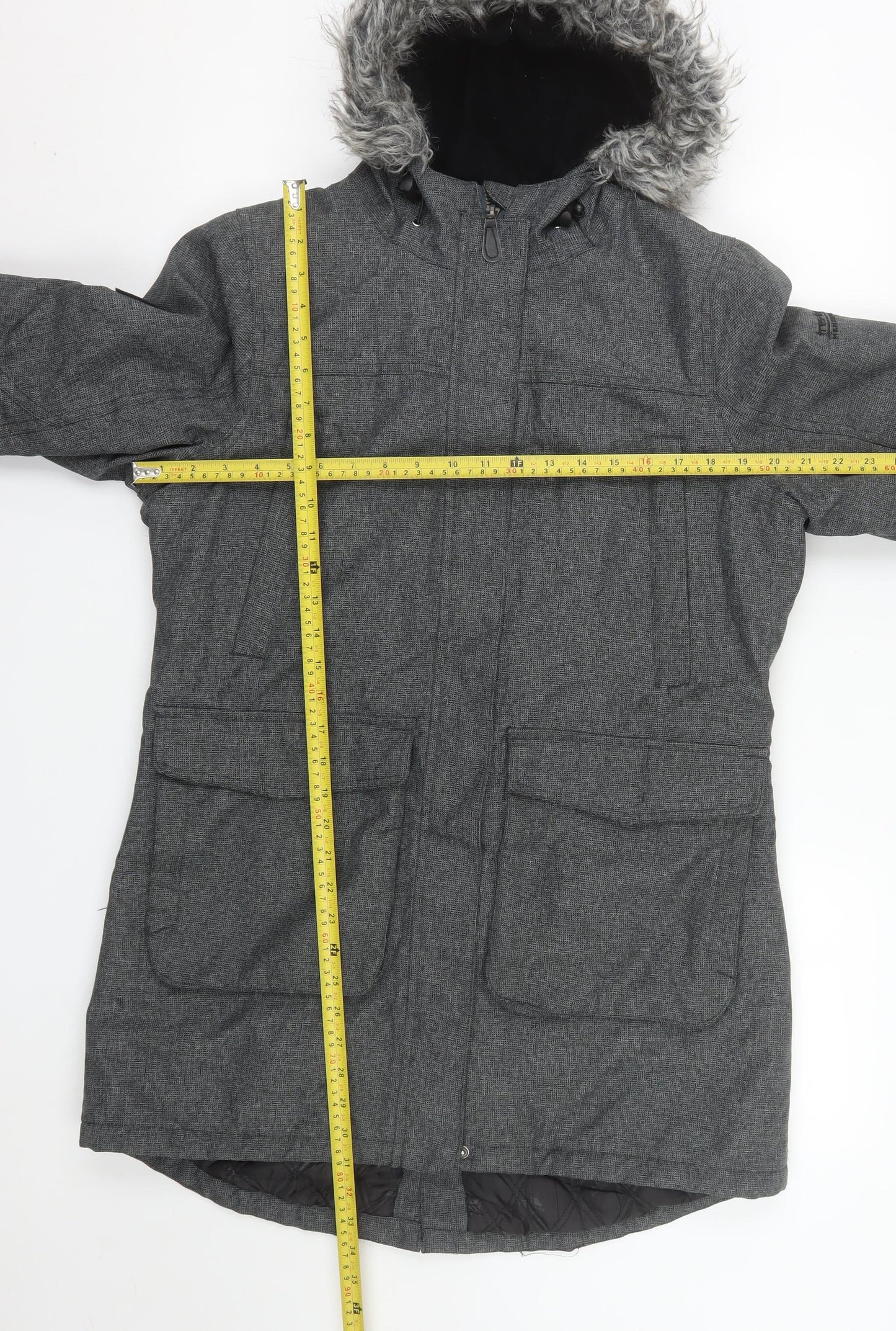 Trespass Men's Grey L Parka Coat Waterproof Hooded Winter Jacket