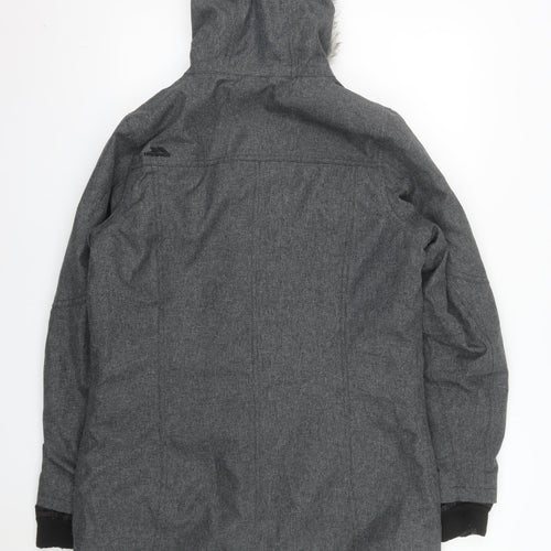 Trespass Men's Grey L Parka Coat Waterproof Hooded Winter Jacket