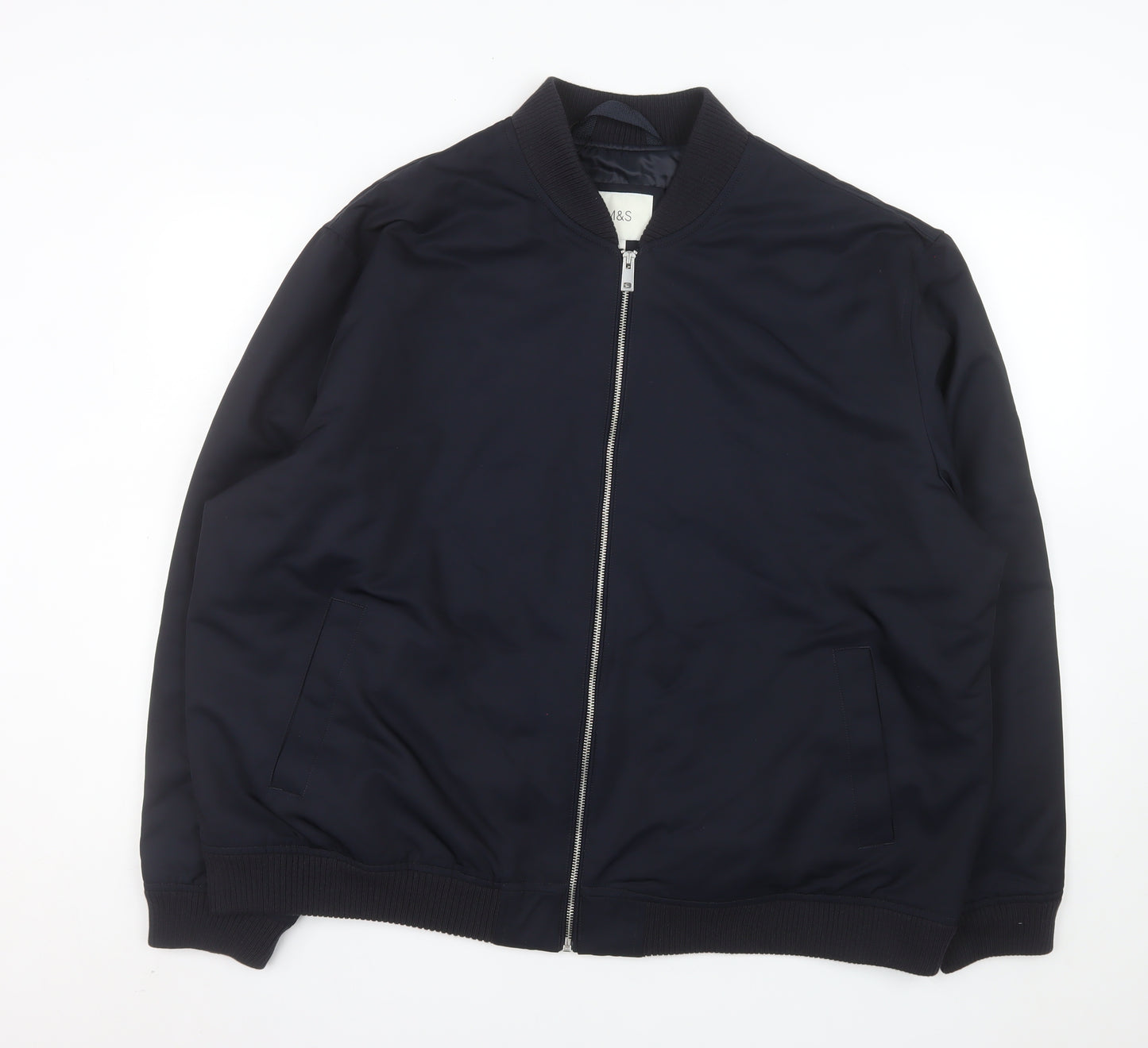 Marks and Spencer Men's Blue 3XL Bomber Jacket Full Zip